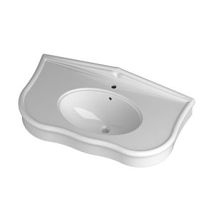 Wand-Waschbecken / oval / Keramik / modern