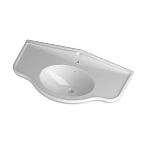 Einbauwaschbecken / oval / Keramik / modern