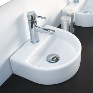 Aufsatzhandwaschbecken / halbrund / Keramik