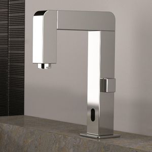 Einhebelmischer für Waschtisch / aus verchromtem Messing / elektronisch / Selbstschluss