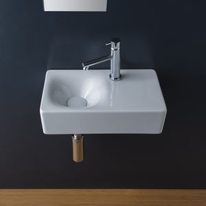 Wand-Waschbecken / rechteckig / Keramik / modern