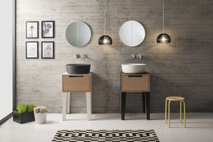 freistehender Waschtischunterschrank / Holz / modern / Schubladen