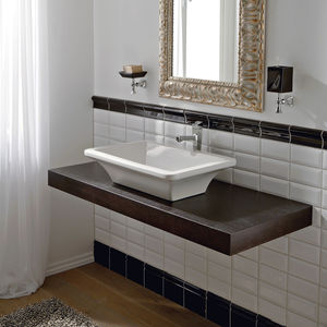 Aufsatzwaschbecken / rechteckig / Keramik / modern