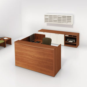 Empfangstheke für Eckeinbau / modulierbar / Holz