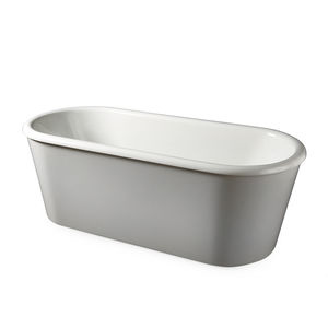 freistehende Badewanne / oval / aus Marmor