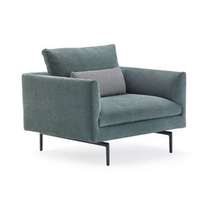 moderner Sessel / Leder / Stoff / mit abnehmbaren Bezug