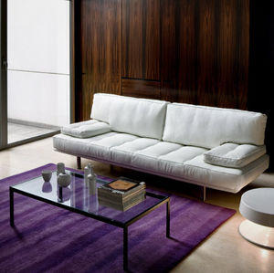 modernes Sofa / Stoff / Leder / Stahl