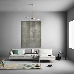 modulierbares Sofa / modern / Stoff / Leder