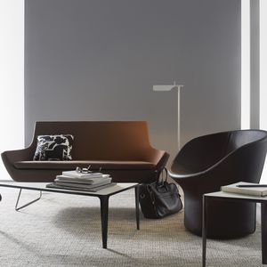 moderne Polsterbank / Stoff / mit Rückenlehne / schwarz