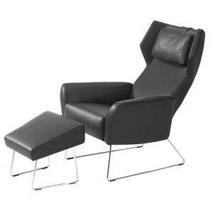 moderner Sessel / Leder / Ohren / Kopfstütze