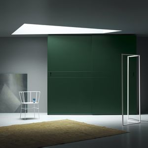 moderner Kleiderschrank / lackiertes Holz / aus Esche / Schiebetüren