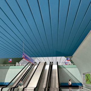 Abgehängte Decke / Aluminium / Stahl / Lamellen