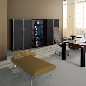 hoher Aktenschrank / niedrig / Holzfurnier / mit Schubladen