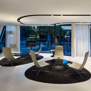 Stehleuchte / modern / Aluminium / Glas