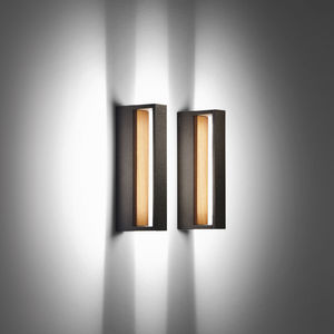 moderne Wandleuchte / Außenbereich / Glas / aus Teakholz