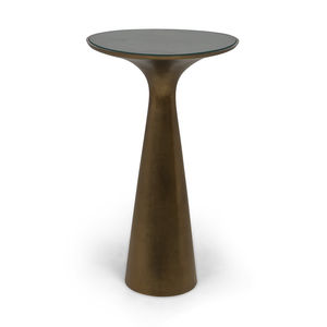 moderner Lampentisch / Hartglas / Messing / oval
