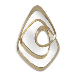 wandmontierter Spiegel / originelles Design / aus Mahagoni / golden