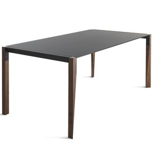 moderner Tisch / Holz / Metall / rechteckig