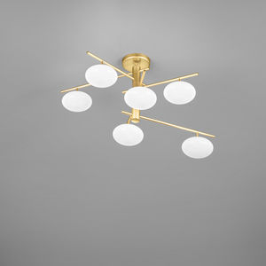 moderne Deckenleuchte / Glas / verchromtes Metall / LED