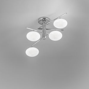 moderne Deckenleuchte / Glas / verchromtes Metall / LED