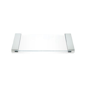 Serviertablett / verchromtes Metall / Glas / für Badewanne