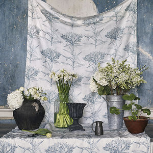 Möbelstoff / Gardinen / Blumenmotive / Leinen