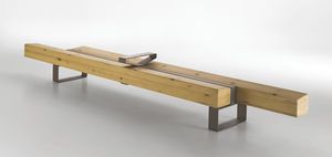 Parkbank / modern / Holz / Stahl