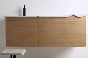 hängender Waschtisch-Unterschrank / Holz / modern