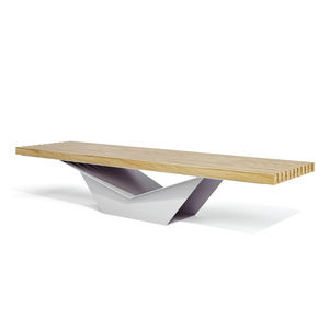 Parkbank / modern / Holz / aus verzinktem Stahl