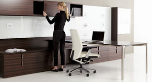 niedriger Aktenschrank / Holz / mit Schubladen / modern