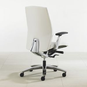 moderner Bürosessel / Aluminium / Leder / mit Rollen