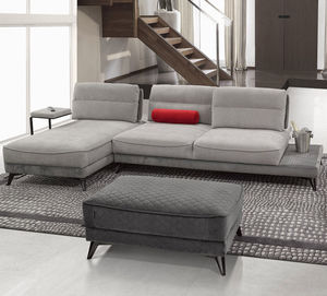 modulierbares Sofa / modern / Stoff / Leder