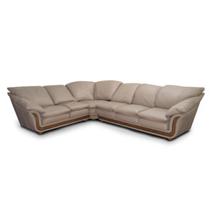 Ecksofa / klassisch / Leder / 5 Plätze