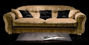 klassisches Sofa / Stoff / 2 Plätze / braun
