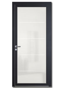 Eingangstür / einflügelig / Glas / Aluminium