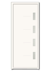 Eingangstür / einflügelig / Aluminium / aus PVC