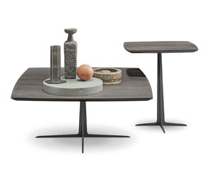 moderner Lampentisch / Holz / Metall / rechteckig