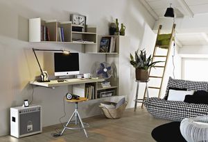 Holz-Schreibtisch / modern / wandmontiert