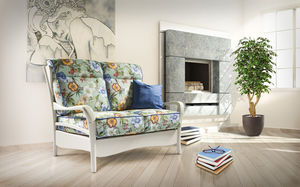 klassisches Sofa / Holz / Gewebe / 2 Plätze