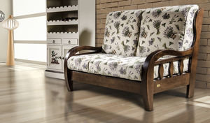 klassisches Sofa / Holz / Gewebe / 2 Plätze