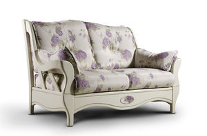 klassisches Sofa / Holz / Gewebe / 2 Plätze