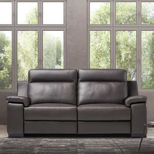 modernes Sofa / Leder / 2 Plätze / schrägstellbar