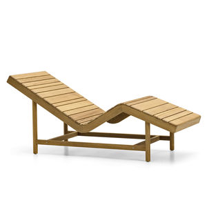 moderne Liege / aus Teakholz / Garten / schrägstellbar