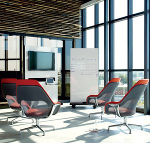 Konferenzsessel / modern / Leder / Textil