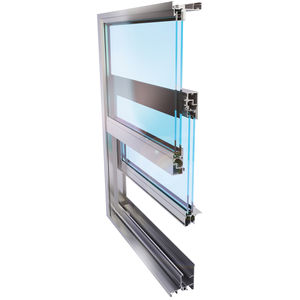 Vertikalschiebefenster / Aluminium / Doppelverglasung / Wärmedämmungen