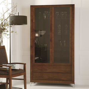 moderne Vitrine / Glas / Holz / Metall