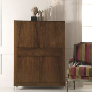 moderne Bibliothek / Holz / Glas / Metall