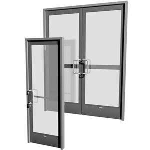 Eingangstür / einflügelig / Aluminium / für öffentliche Einrichtungen