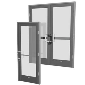 Eingangstür / einflügelig / Aluminium / für öffentliche Einrichtungen
