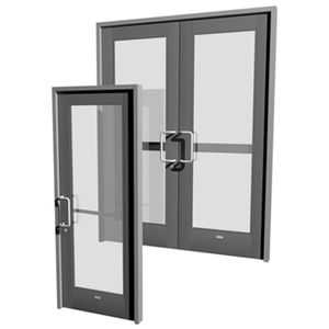 Eingangstür / einflügelig / Aluminium / für öffentliche Einrichtungen